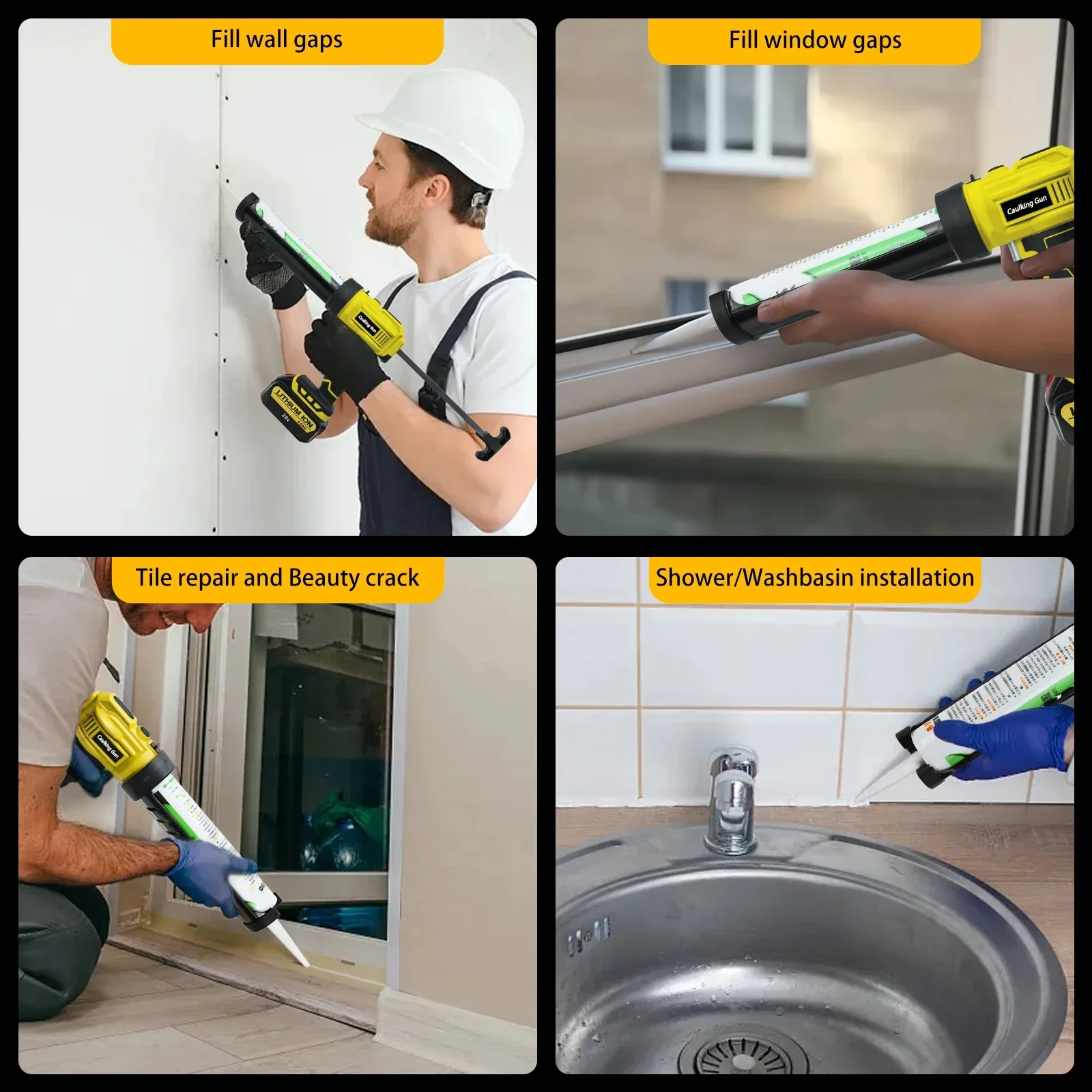 Hot melt glue gun hot glue gun cordless glue gun caulk nozzle applicator Glue gun Cordless Caulking Gun Electric hot Silicone Gun Adjustable Speed With LED Light Adhesive For Makita/Dewalt Battery
