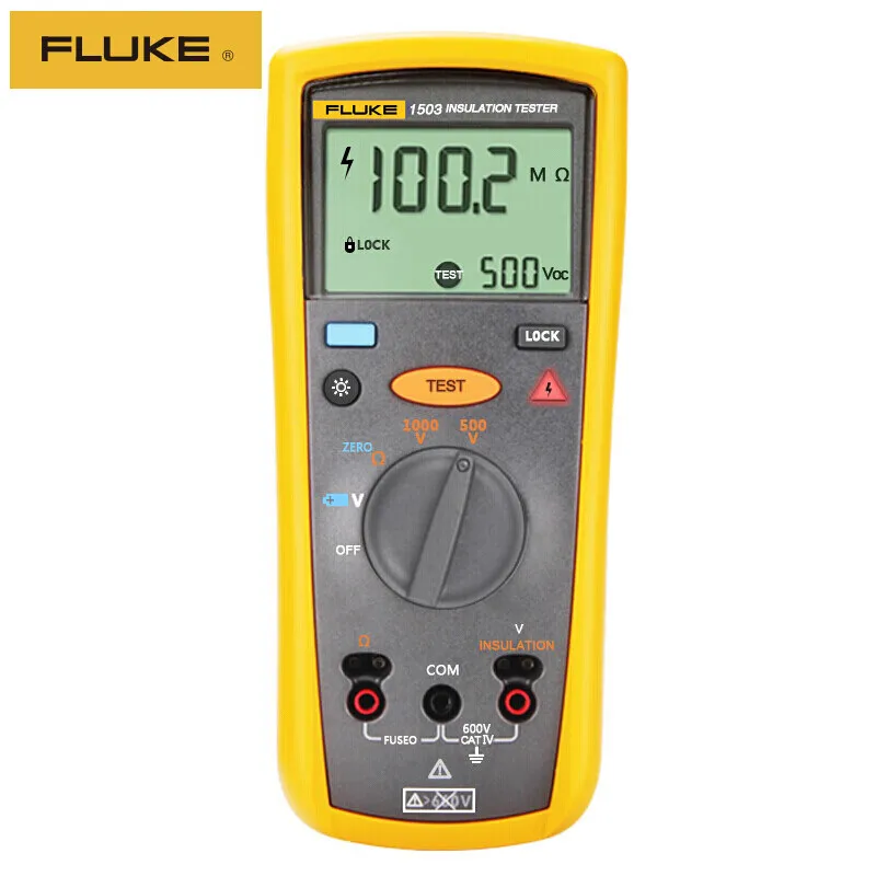 Fluke 1503 Digital Insulation Resistance Meter 2000 M&Omega; Backlight CAT IV resistance tester