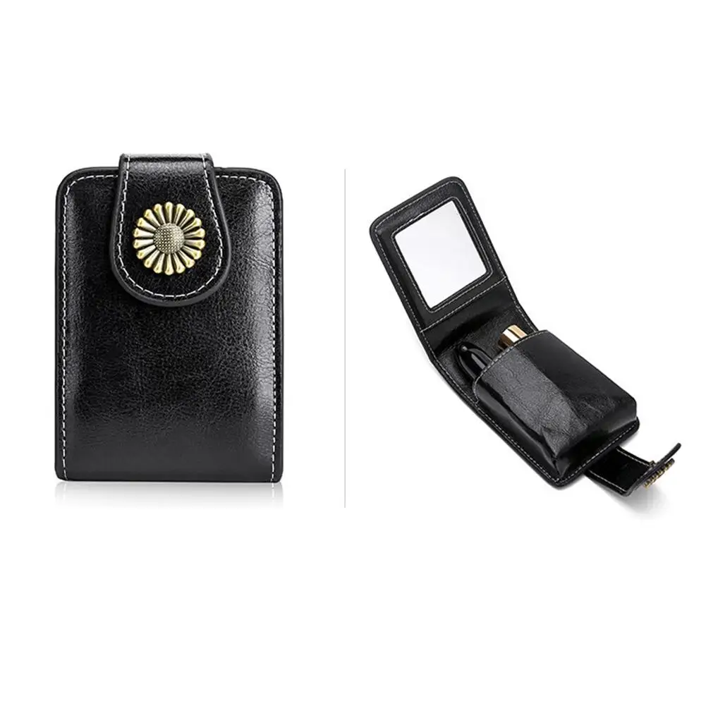 Tragbare Mini-Lippenstifttasche mit Spiegel, kleine Kosmetiktasche mit Knopf, Make-up-Aufbewahrungskoffer für Damen – Detail 13