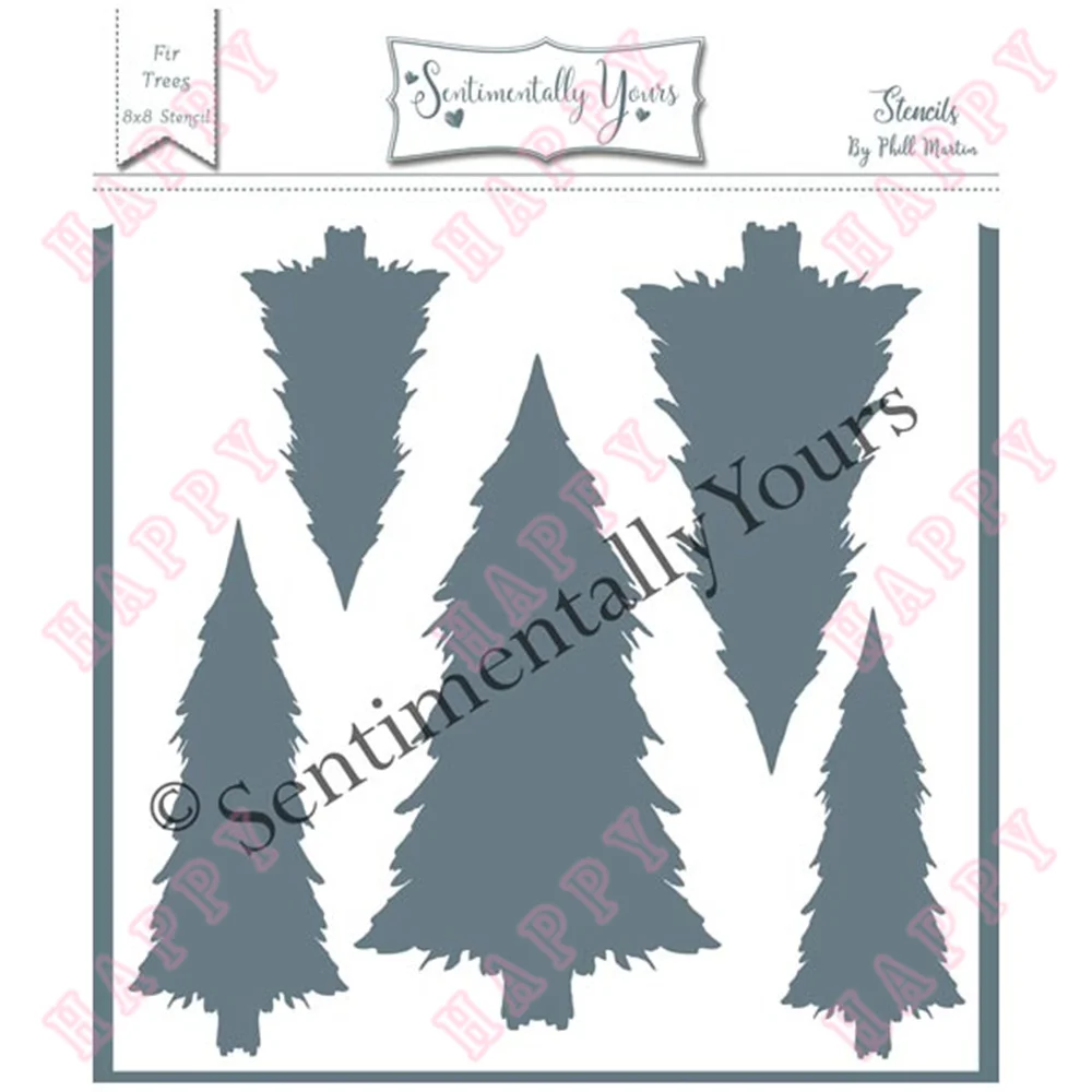 

New Plastic Stencils Christmas Fir Trees Decoration Embossing Scrapbooking Painting Phone Album DIY Paper Craft Fairy Layering