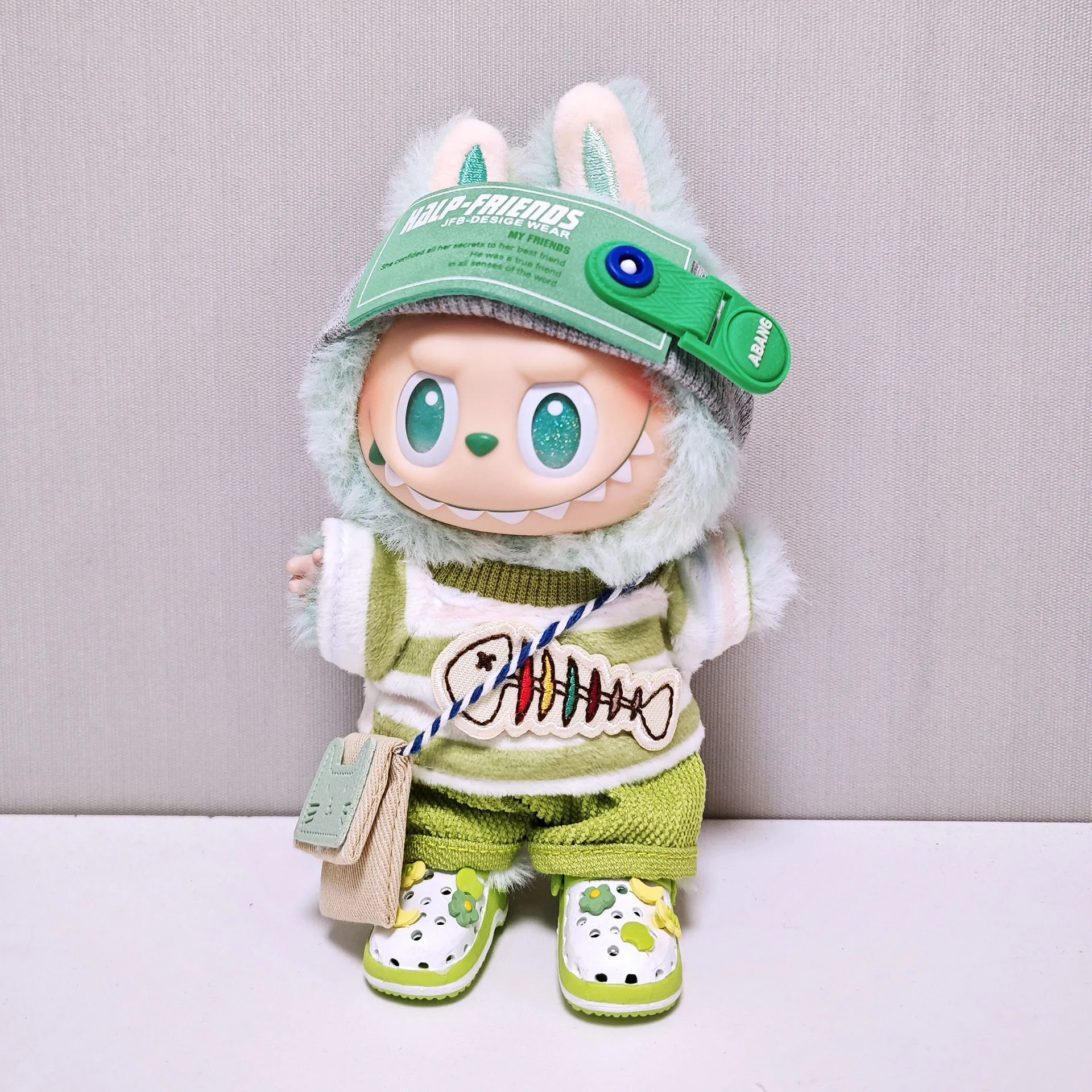 Compatible con muñecas Labubu: Traje verde bebé