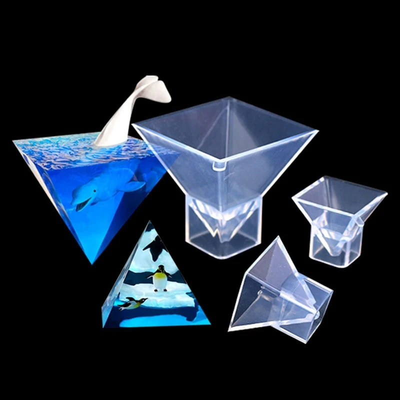 

3D Pyramid Shape Epoxy Glue Silicone Mold Table Soft Ceramic Plaster Ornament Resin Casting Jewelry Tool Diy Crafts