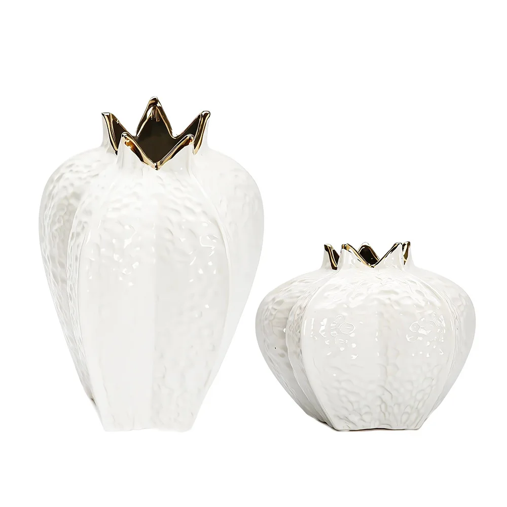 Extremely simple style creative hammer pattern decoration, high-end platinum color matching, light luxury ceramic vase, living r 4