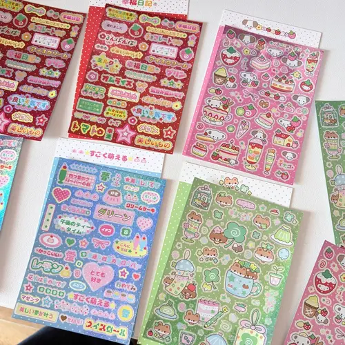 MINKYS New Arrival 3pcs 6pcs Kawaii Bear Ribbon Laser Bling Stickers DIY Scrapbook Stickers Confetti Decoration DIY Photo Frame - Image 13