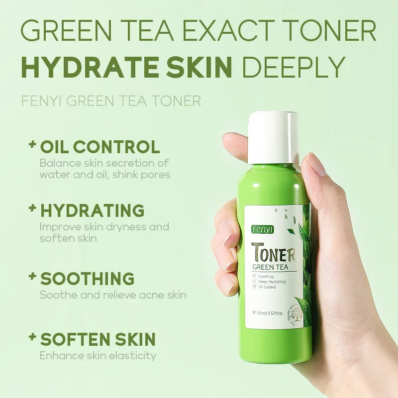 Green Tea Face Tonic Hydration Smooth Facial Toner Skin Care Oil Control Nourishing Moisturizing Brightening Soften Skin toner remove acne