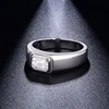 Follow Cloud 5*7mm 1.0ct Emerald Cut Moissanite Diamond Engagement Ring for Men 925 Sterling Silver Plated 18K Gold Wedding Band 5