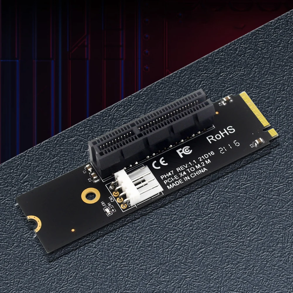 NGFF M.2 to PCI-E 4X 변환 어댑터, X1 X4 X8 X16 PCI-e 인터페이스, 정적 백 패키징 호환