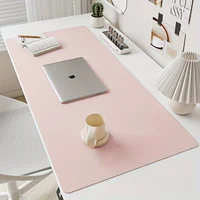 1 piece large size waterproof faux leather table mat - non-slip, solid color office mousepad and keyboard protection mat 1