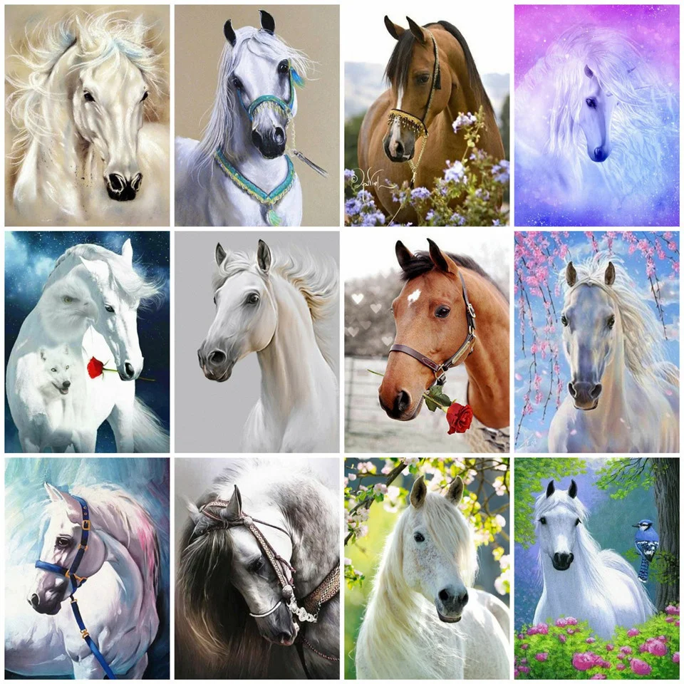 5D Diamond Painting Horse Diamond Art Embroidery Animal Handmade Rhinestones Gift Home Decor Needlework Cross Stitch diamond painting