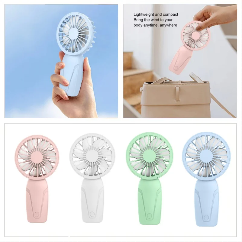 Compact USB Rechargeable Mini Fan - Lightweight, Portable, and Cute Design