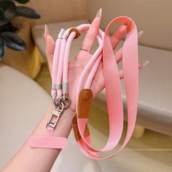 Versatile Adjustable Crossbody and Wrist Strap for Mobile Phones - Stylish Anti - Loss Outdoor Accessory (Pink)