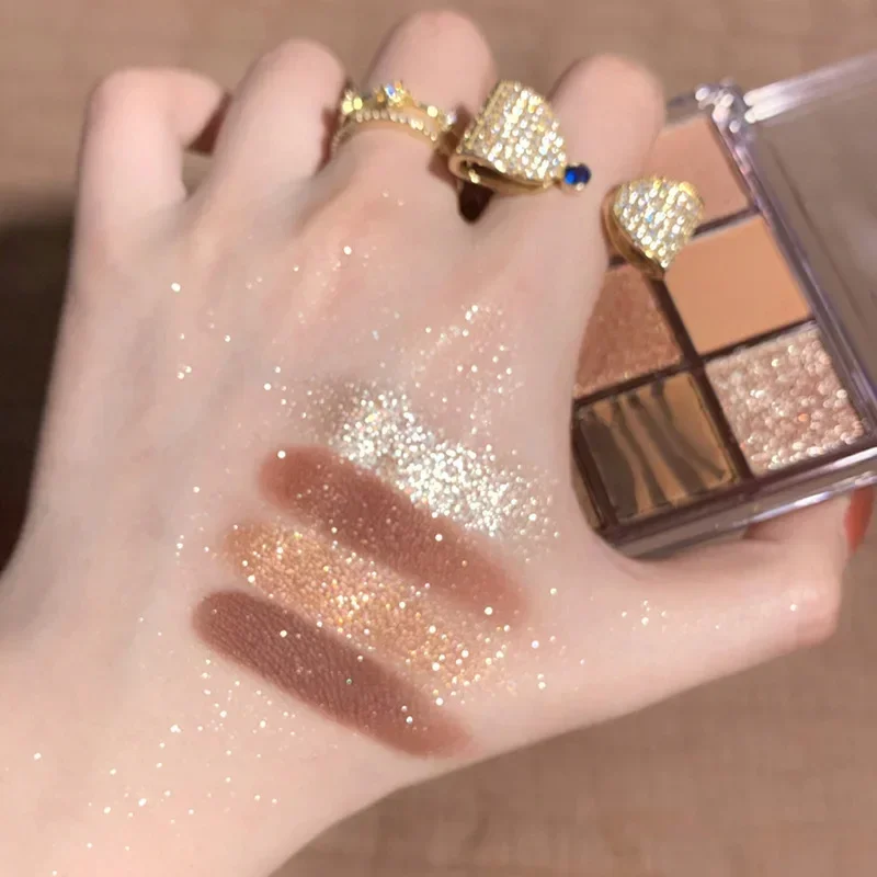 9 Color Eye Shadow Palette Glitter Pearly Acrylic Transparent Eyeshadow Palette Korean Charming Eyes Make Up Maquiagem