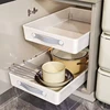 Kitchen Storage Tray Pull out Cabinet Organizer Slide out Drawers Fixed with Adhesive Roll out Shelf Storage for Kitchen Base 5