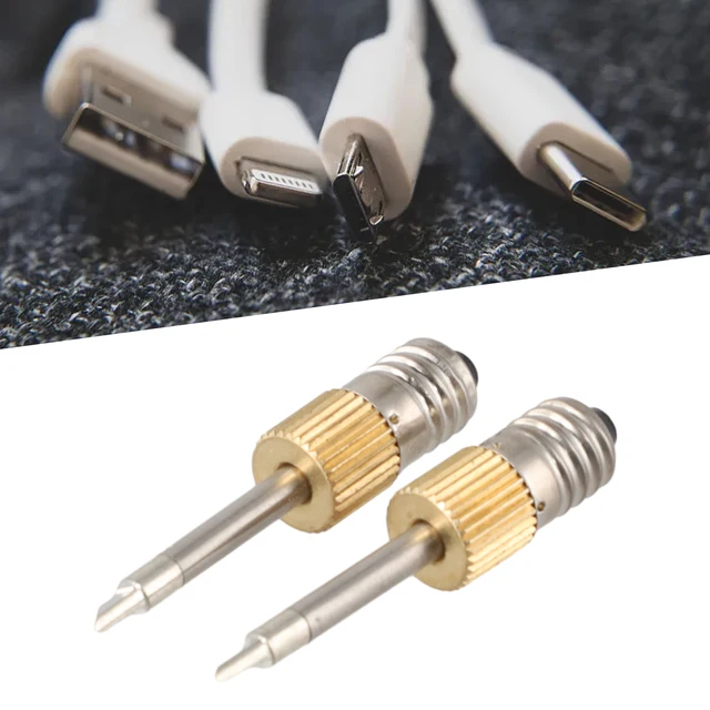 2 Stück Schnittstelle E10 Lötkolbenspitze Mit Schwamm Usb-Schweißspitzen B C K Typ 50 Mm Werkstattausrüstung Elektrowerkzeug