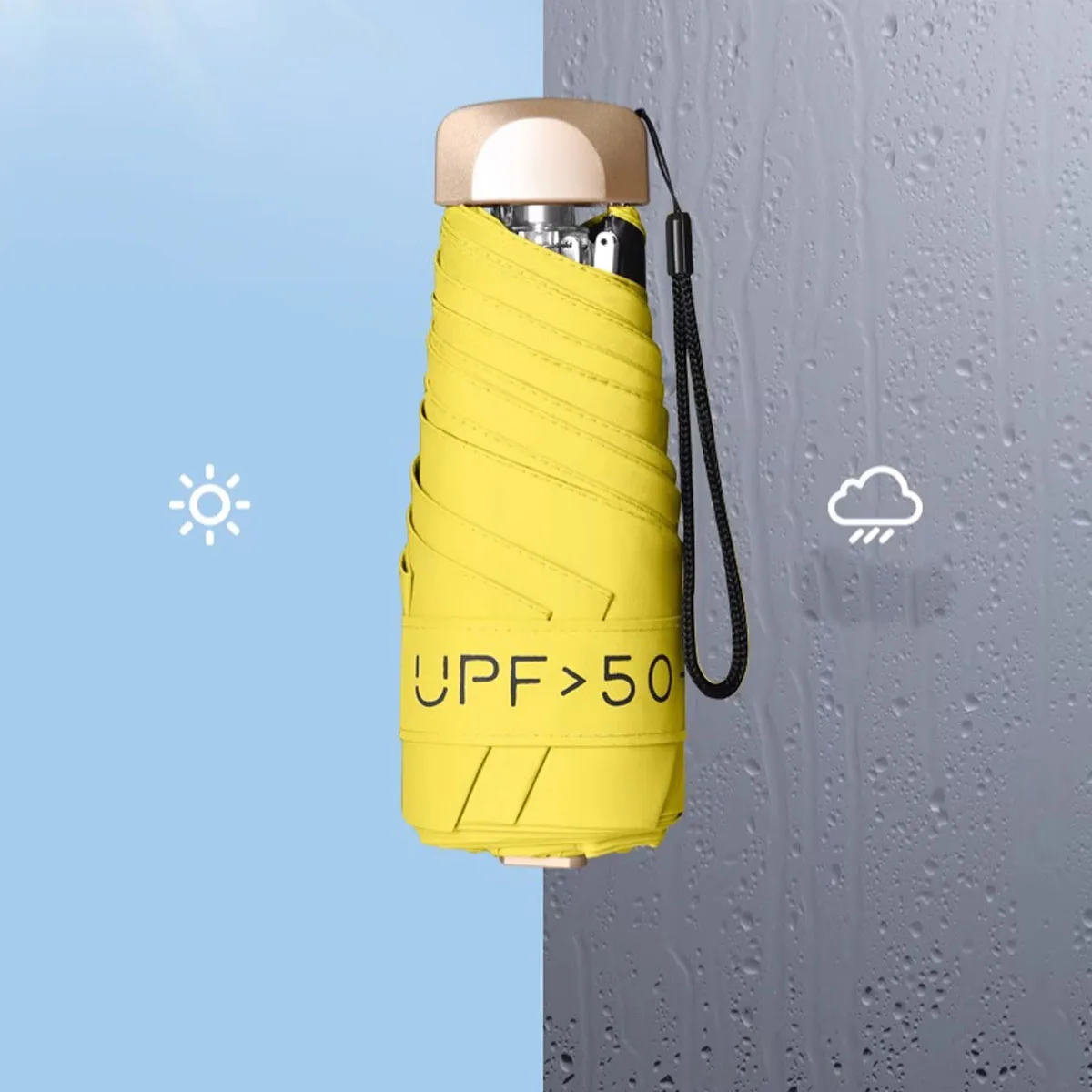 Mini Umbrella Folding Umbrella Mini Sun Umbrella Sun Umbrella Outdoor Mini Sun Umbrella UV Protection Ultralight Folding Five-fold Umbrella Sunshade