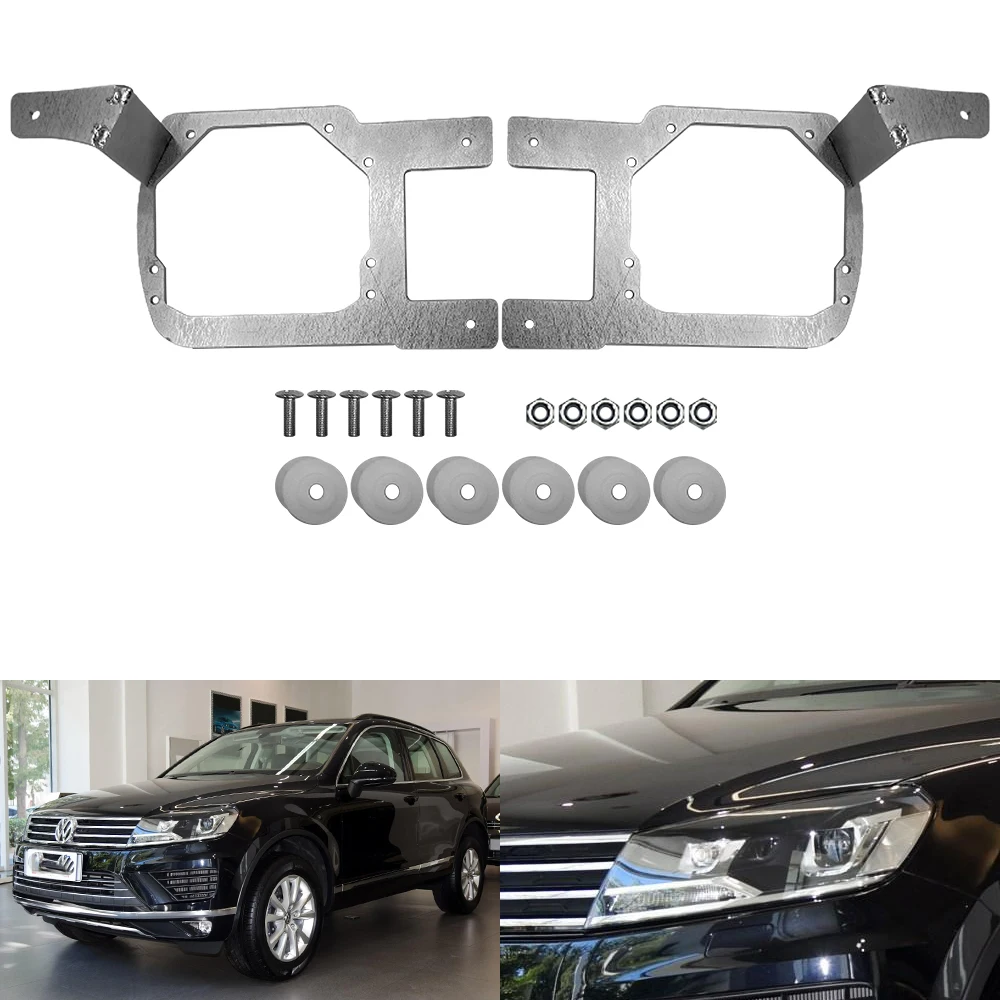 

Адаптер Taochis, Кронштейн рамы фары для Volkswagen Touareg 2011-2016, обновление с низкой конфигурации до высокой конфигурации