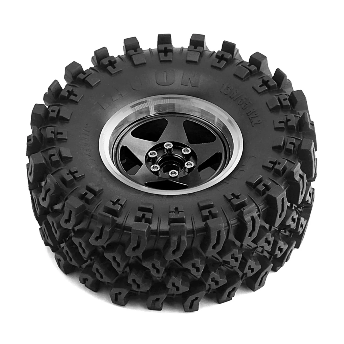 SEMOIC 4pcs 136mm Metal 2.2Inch Beadlock Wheel Rim Tire Set for 1/10 RC Crawler Car Axial SCX10 Wraith RR10 Capra TRX4 YK4082