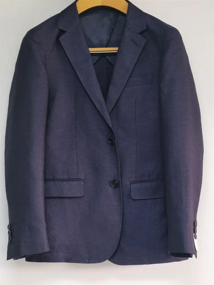 Neuer Leinenblazer für Herren im Frühling und Sommer, dünne Vintage-Anzugjacke im britischen Stil, Leinenmaterial für Unternehmen mittleren Alters – Detail 9