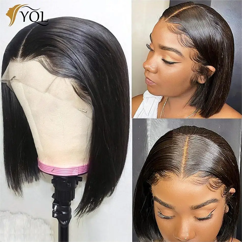 

13x4 Bob Wig Lace Front Human Hair Wigs For Women Short Straight Human Hair Lace Frontal Wigs Transparent Lace Closure Wig