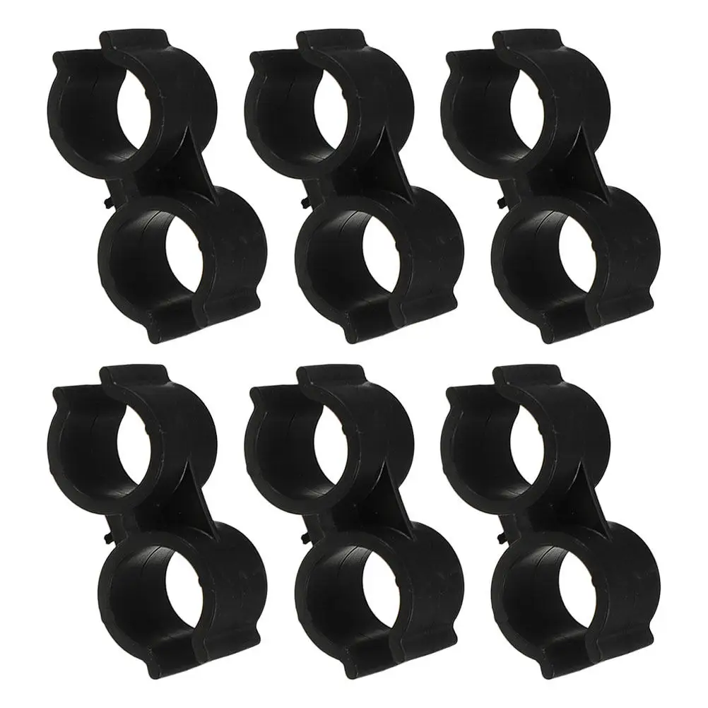 6Pcs 플라스틱 이중 파이프 클램프 파이프 연결 브래킷 폴 커넥터 다기능을 위한 듀얼 헤드 H자형 보안 패스너