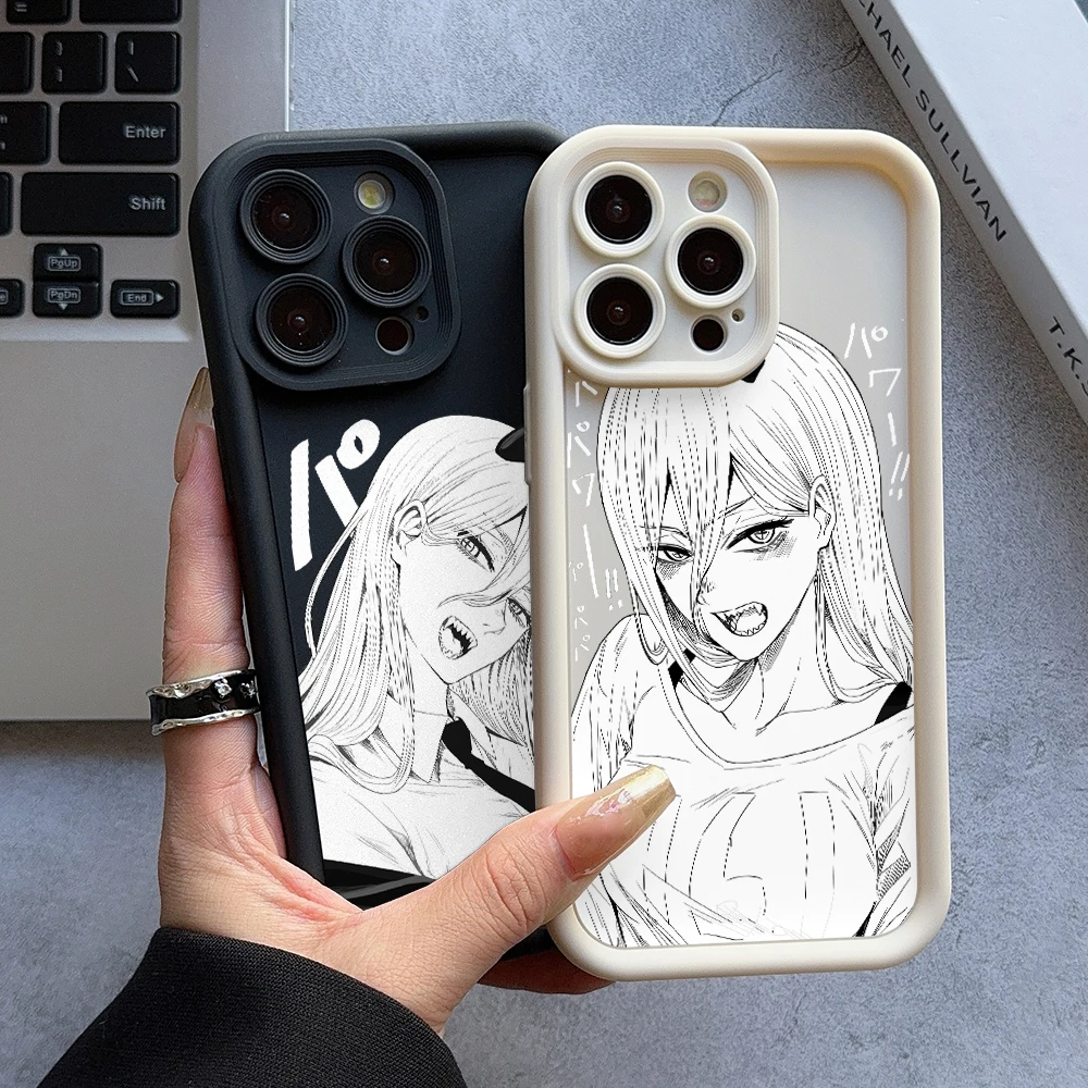 Chainsaw Man Power Soft TPU Phone Case with Ladder Lens Protection Cover