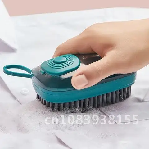 

Brush Cleaning 2 In 1 With Removable Sponge Brush Sponge Dispenser Dishwashing Brush Shoes Cleaning Kitchen Tools