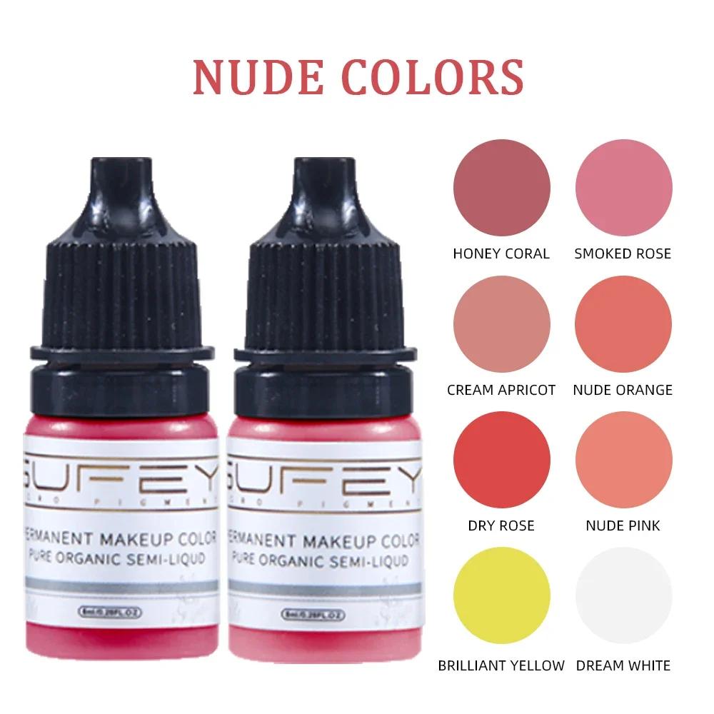 Permanent Makeup Machine Tattoo Ink 8 color 5ml Tattoo Supplies Skin Pigment Eyebrow Lip Ink Waterproof Cosmetic