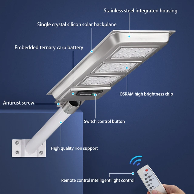 Farola Solar de aluminio de 500000 lúmenes para exteriores, lámpara Solar  con Sensor de movimiento, luz Solar impermeable para jardín, farola para  patio - AliExpress