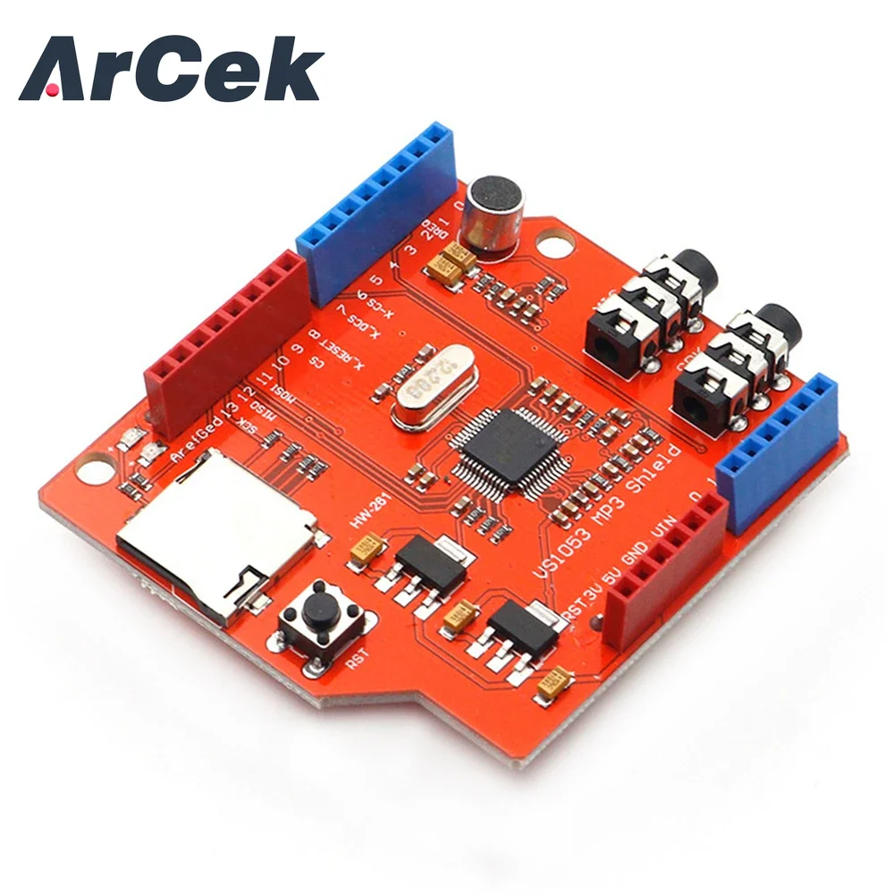 

VS1053 VS1053B Stereo Audio MP3 Player Shield Record Decode Development Board Module With TF Card Slot For Arduino UNO R3