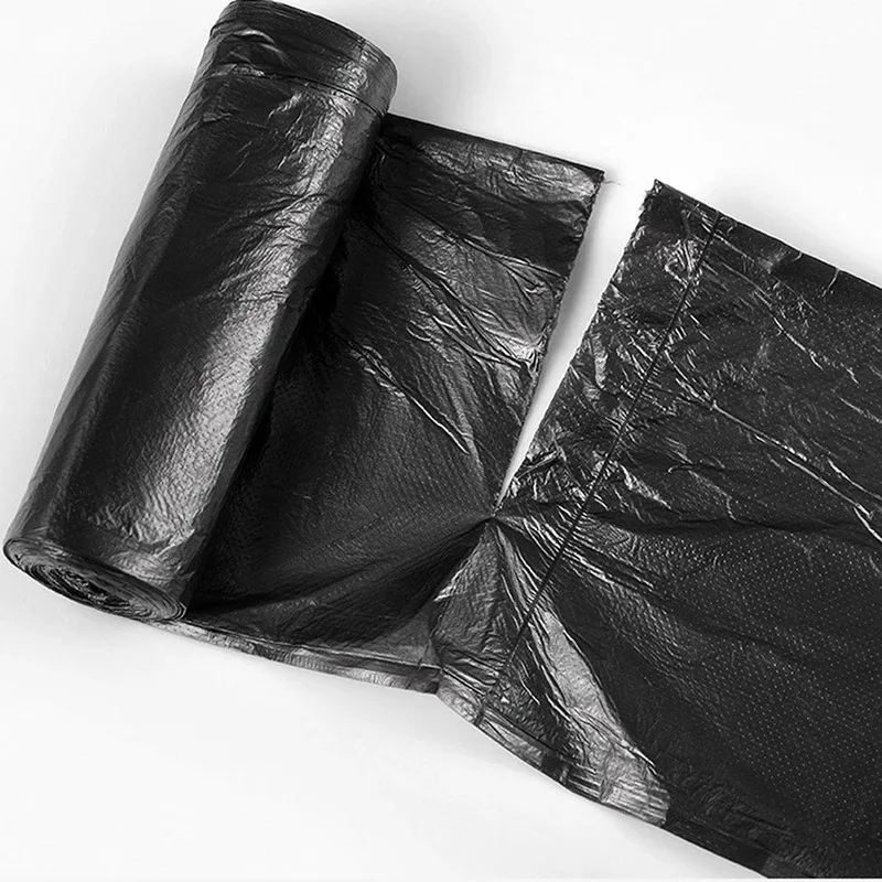 Black Household Disposable Garbage Bag Kitchen Bathroom Storage Garbage Bin Lining Flat Top Cleaning Bag 100PCS/Pack, trash bags,disposable trash bags,garbage bags