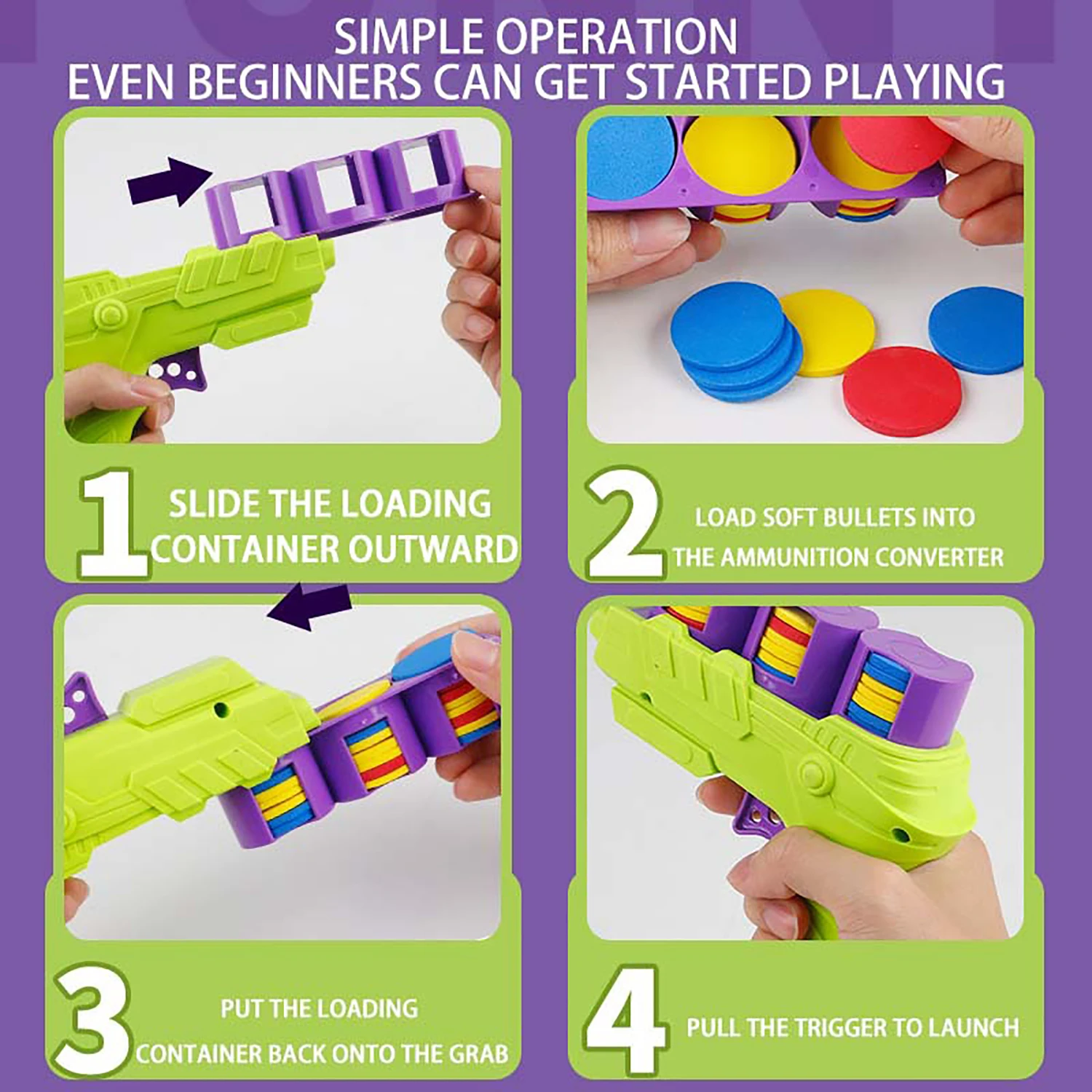 Children's soft bullet gun toy radish gun flying saucer continuous shooting pistol male and female puzzle toy 4