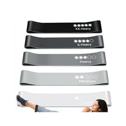 5 - Piece Yoga Resistance Bands Set for Strength Training and Body Sculpting (GRAY)