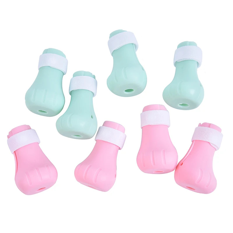 조절 가능한 애완 동물 고양이 발 보호대, 목욕 소프트 실리콘 신발 고양이 발 커버, 4 개