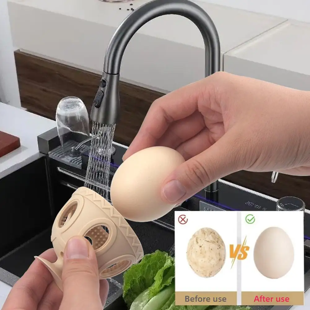Egg Cleaner Brush for Fresh Eggs Silicone Egg Washer Machine Tool Reusable and Easy to Clean Egg Washing Brush for Egg