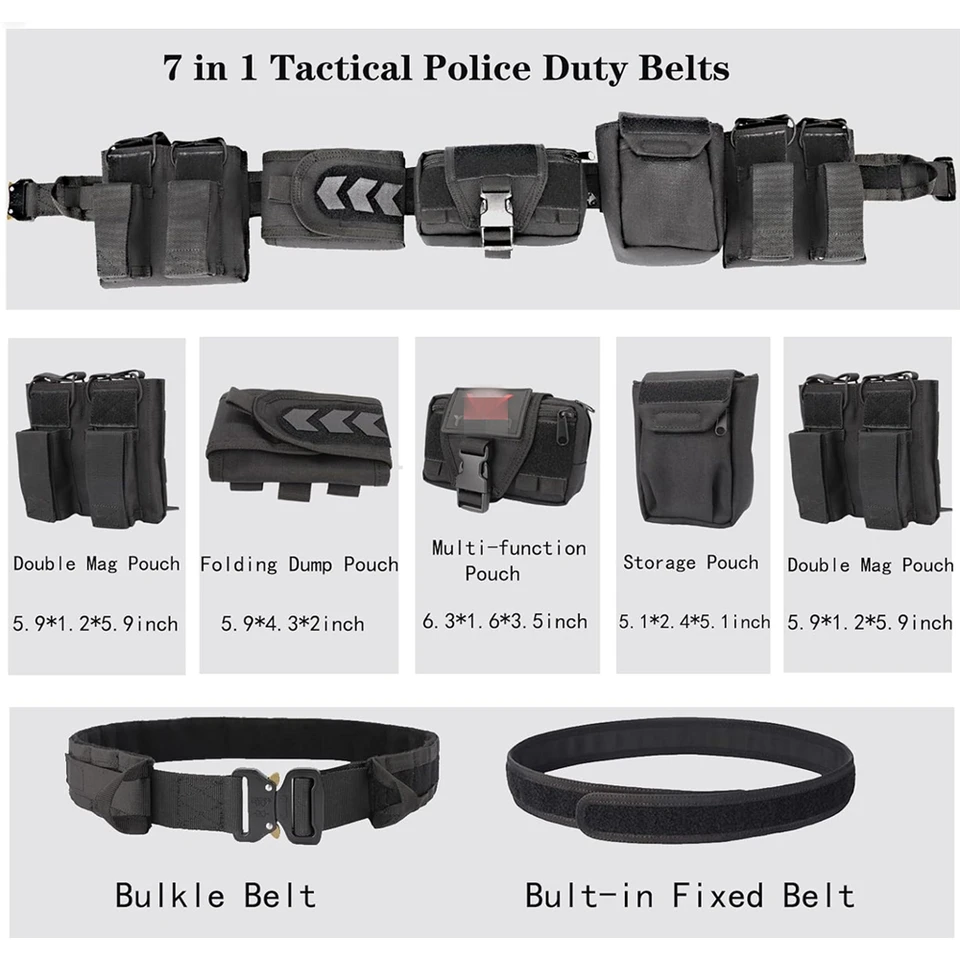 Yakeda Tactical Battle Belt 7 in 1 Airsoft Utility, 1000D Nylon