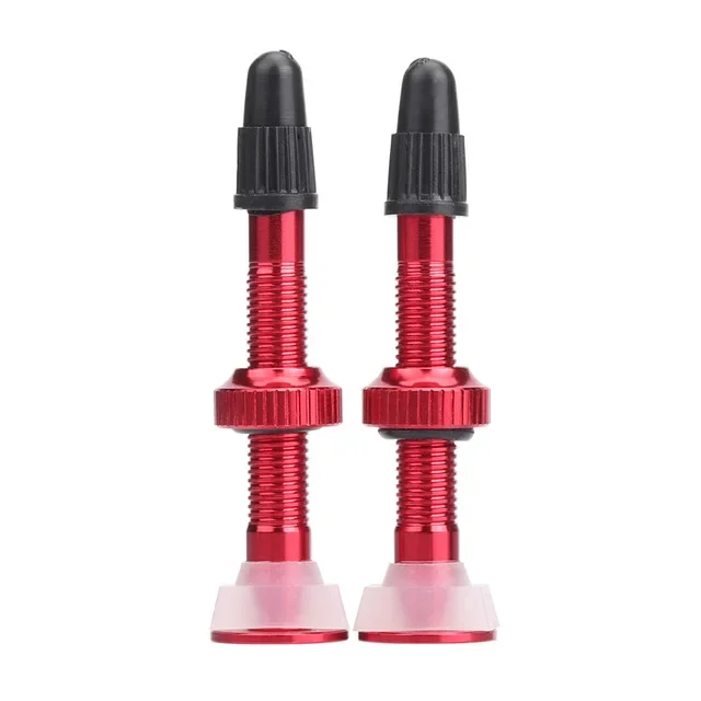 Bicycle Tubeless Valve 1/2PCS 40mm Bicycle Tubeless Valve Aluminum Alloy Road Bike Nozzle