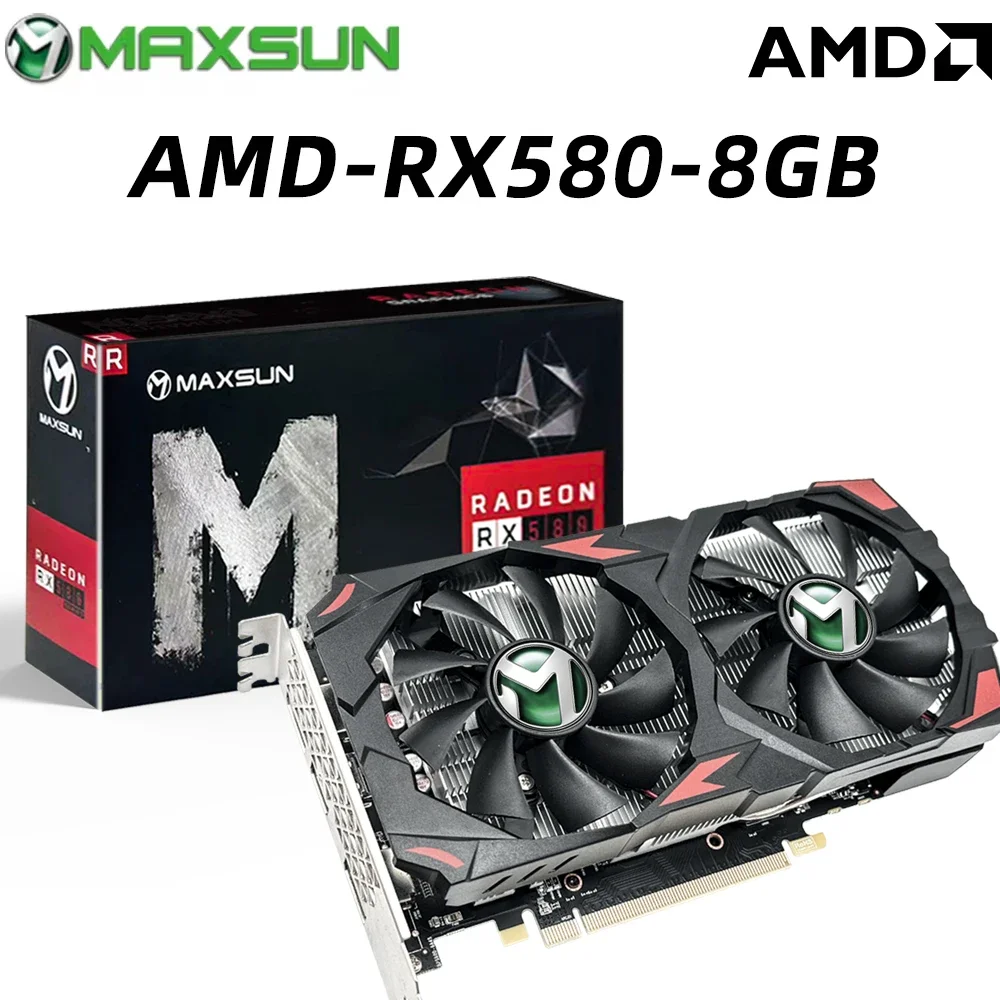 Maxsun-amd rx 580ゲーミンググラフィックスカード,8GB,2048sp,8
