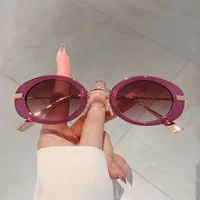 Lunettes de soleil rétro à petite monture ovale, nuances de luxe en métal de styliste pour femmes, marque de mode léopard, lunettes de soleil de plage pour dames 5