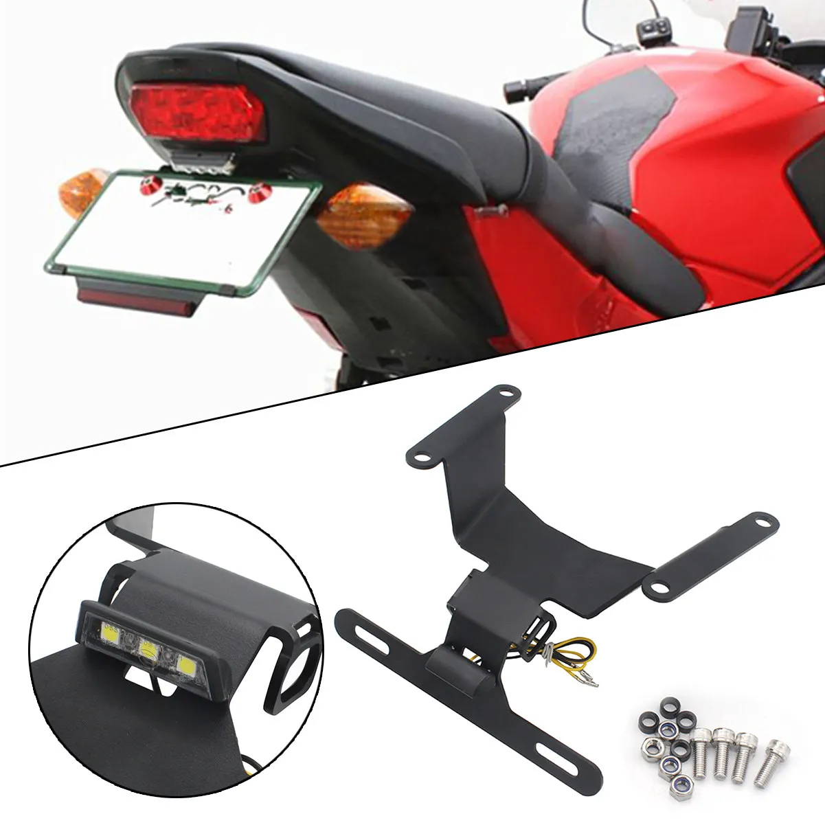 혼다 CBR650R 2018-2024 개조형 오토바이 숏테일 번호판 홀더 숏테일 번호판 거치대