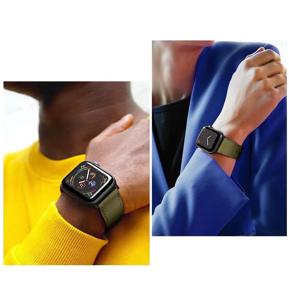 Premium Leather Strap For Apple Watch Series Ultra 8 7 45mm 41mm Soft bracelet wristband For iWatch 6 5 4 SE 44mm 42mm 40mm 38mm