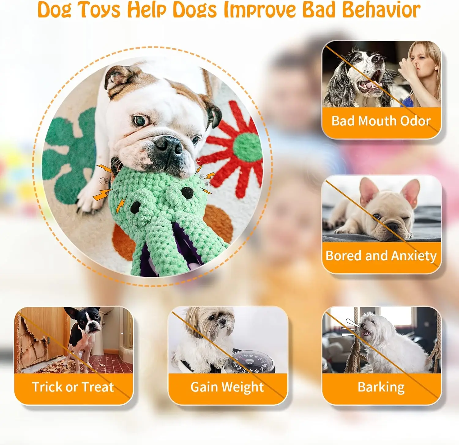 Large Squeaky Dog Toys- Plush Dog Toys with Soft Fabric for Small, Medium, and Large Dogs Daily Companionship, Training 3