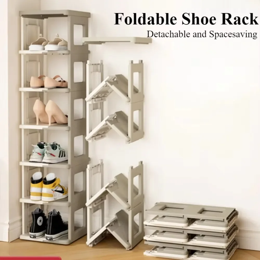 Shoe Rack Organizer Foldable Shoe Rack Space Saving Plastic Multi-layer Shoes Storage Cabinet Household Organizer Shelf