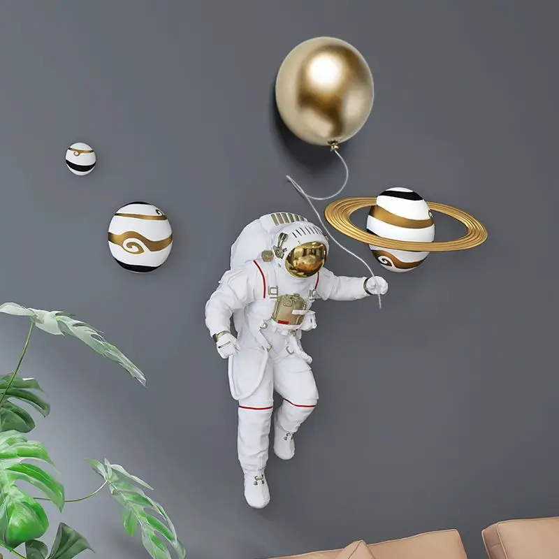 Nordic Astronaut Resin Wall Decoration Items Home Children's Room Background Wall Accessories Art Cafe Hotel Sticker Decor