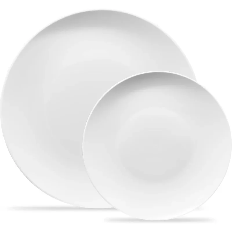 64 Piece Combo Plates Set includes 32 7'' inch Plates&32 10'' inch Plate Plastic Floral Design Party Plates With Gold Rim