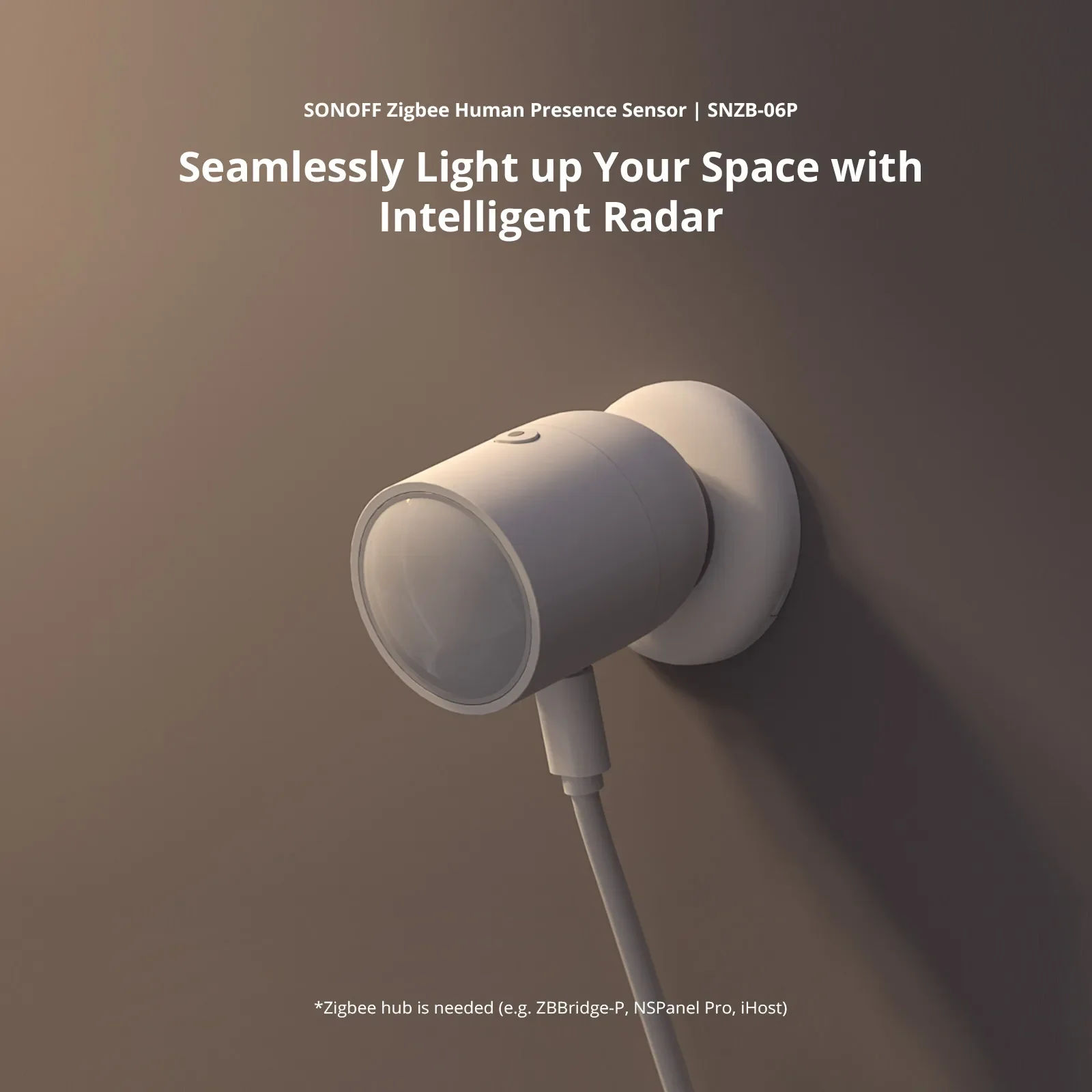 Sonoff Snzb-06P Zigbee Sensore Di Presenza Umana 5.8Ghz Radar A Microonde Smart Home Funziona Con Sonoff Nspanel Pro, Ihost, Zb Bridge-P