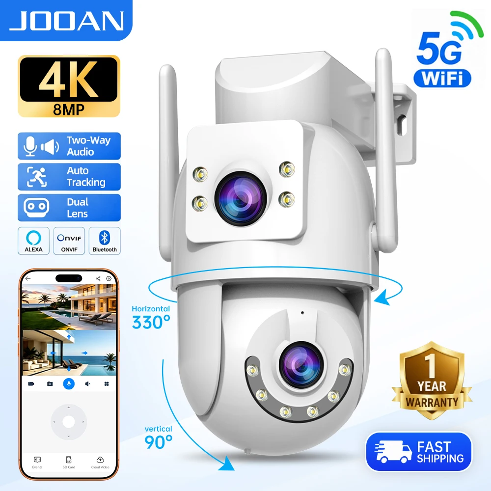 Jooan 4K 8MP HD Wifi PTZ caméra extérieure 5G Wifi double objectif caméras IP de sécurité 5X Zoom AI suivi ONVIF CCTV caméra de Surveillance 1 Jooan 4K 8MP HD Wifi PTZ caméra extérieure 5G Wifi double objectif caméras IP de sécurité 5X Zoom AI suivi ONVIF CCTV caméra de Surveillance 1
