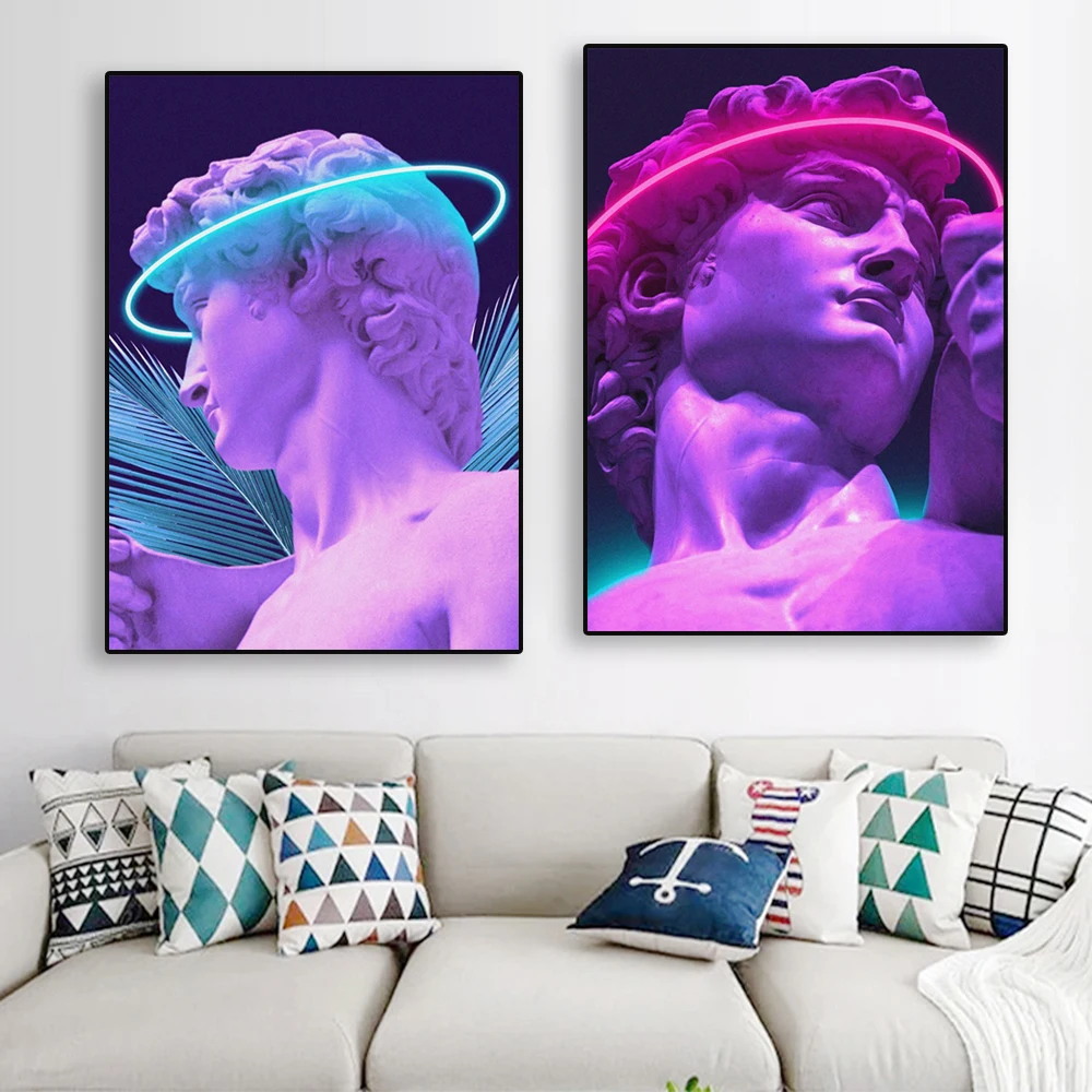 

Abstract David Michelangelo Sculpture Poster Griffiti Art Canvas Painting Michelangelo Prints Wall Picture Living Room Decor