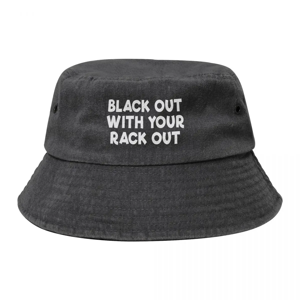 

Black Out With Your Rack Out Cowboy Denim Fisherman Hat With Printing