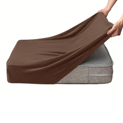Luxurious Velvet Plush Stretch Sofa Cover - Soft, Removable Slipcover for Living Room and Lounge (Brown)