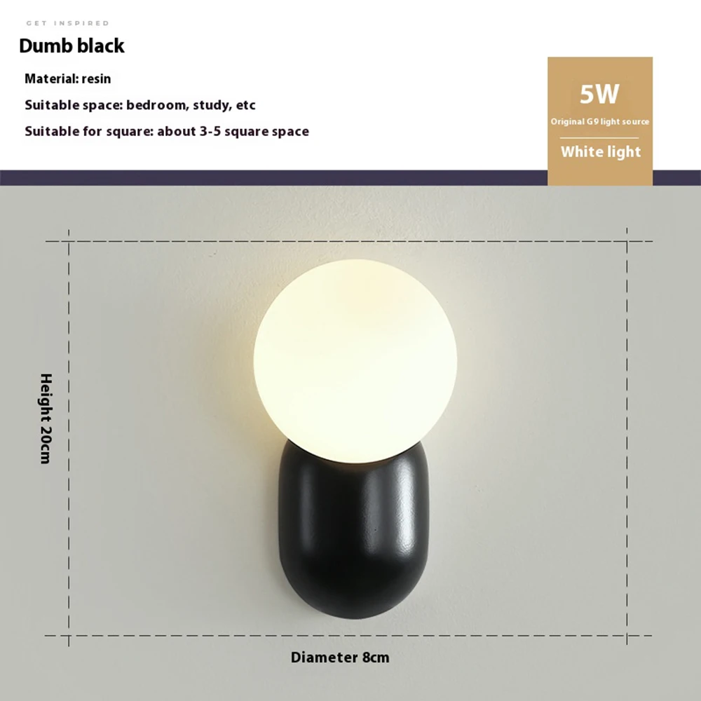 Cute Cream LED Wall Lamp Bedroom Living Children's room Bathroom Bedside Mirror Decoration Lighting Fixtures Wall Sconce Lights
